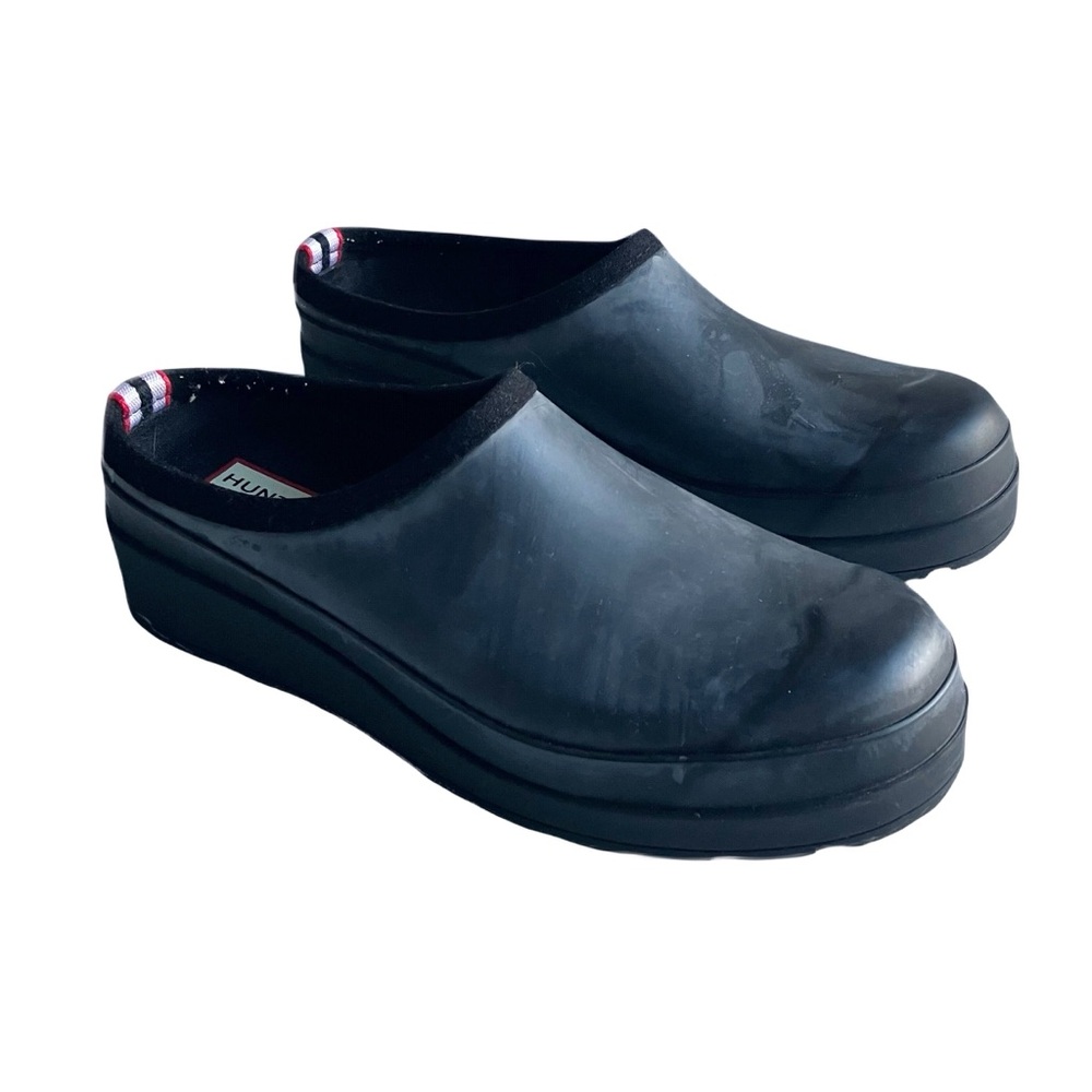Hunter Original Play Clogs Size 8 Black Rubber Slip Ons Mules Garden Girl GORP